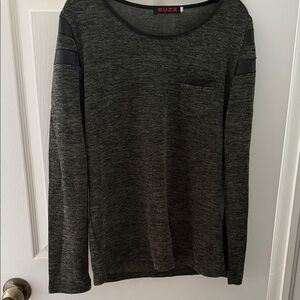 Dark Green and Gray Long Sleeve Top